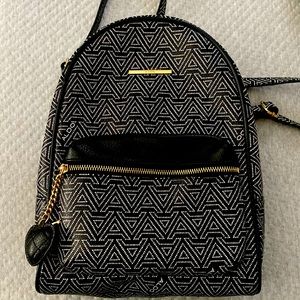 Black and gold mini Aldo Backpack